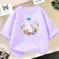 Kids Lovely Cat Pet Animal T Shirt Fashion Summer Girls Cute Casual Top Short Sleeve Tshirts Children Cartoon Graphic Tee