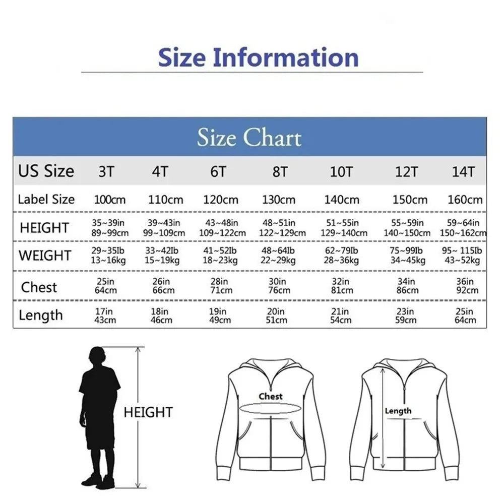 Cute Black Cat Print Zip-up Jacket Spring Boys Hooded Sweatshirt Cartoon Zipper Coat Autumn Kids Outdoor Hoodie Clothing MKA1