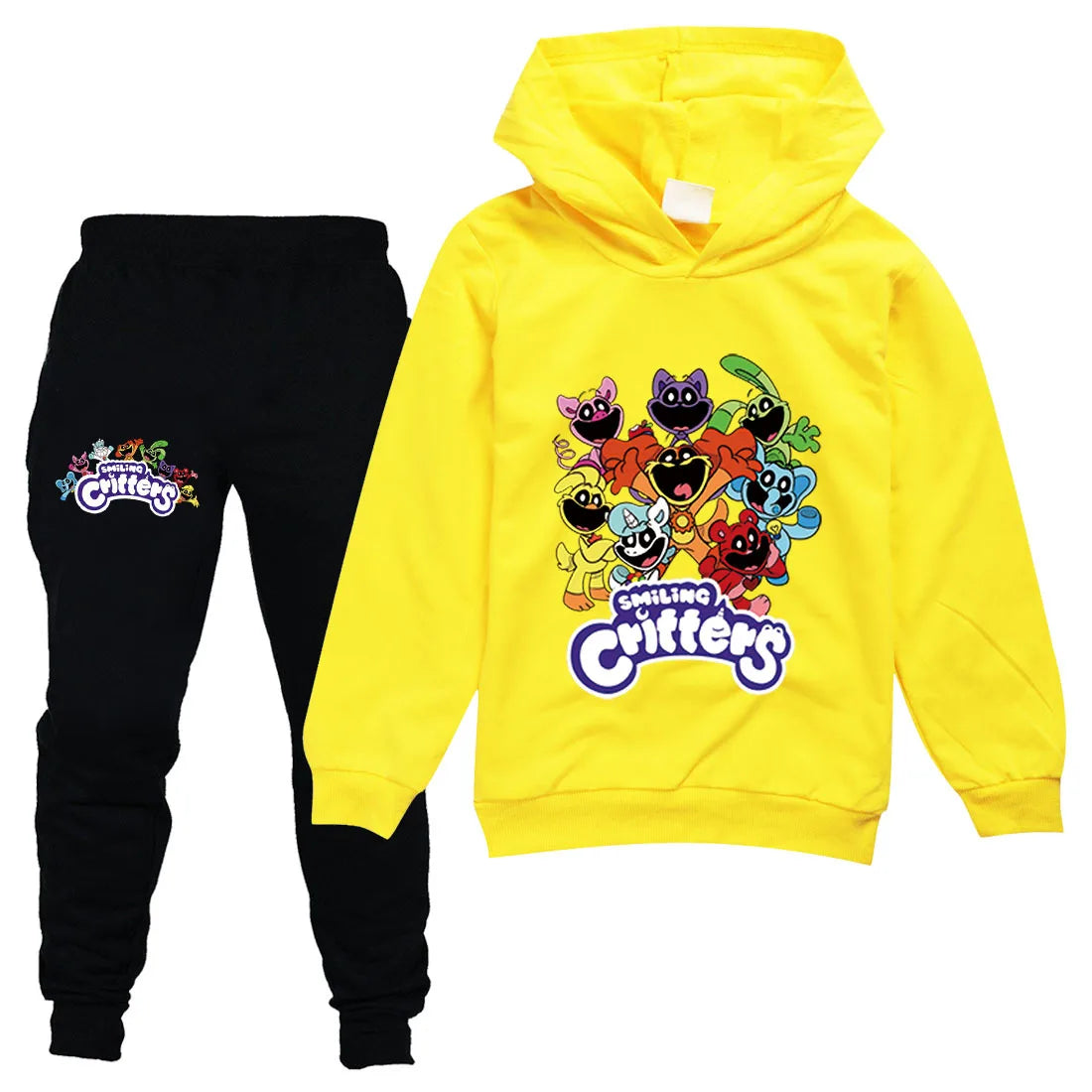 Kids Clothing Sets Boys Girls Cartoon Smiling Critters Costume Cat Nap Long Sleeve Hoodies and Pants Children Pullover Tracksuit