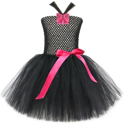 Black Cat Costume for Girls Carnival Party Fancy Dress Up Clothes Outfit Toddler Kids Halloween Tutu Dress Animal Kitty Costumes