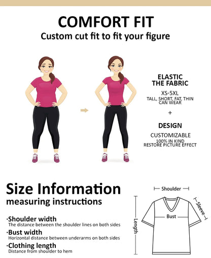 Women's T-shirt Cartoon Cat Print Summer Short Sleeve V-Neck Kawaii Fashion Casual Tee Shirts With Cat Funny Femininity Clothing