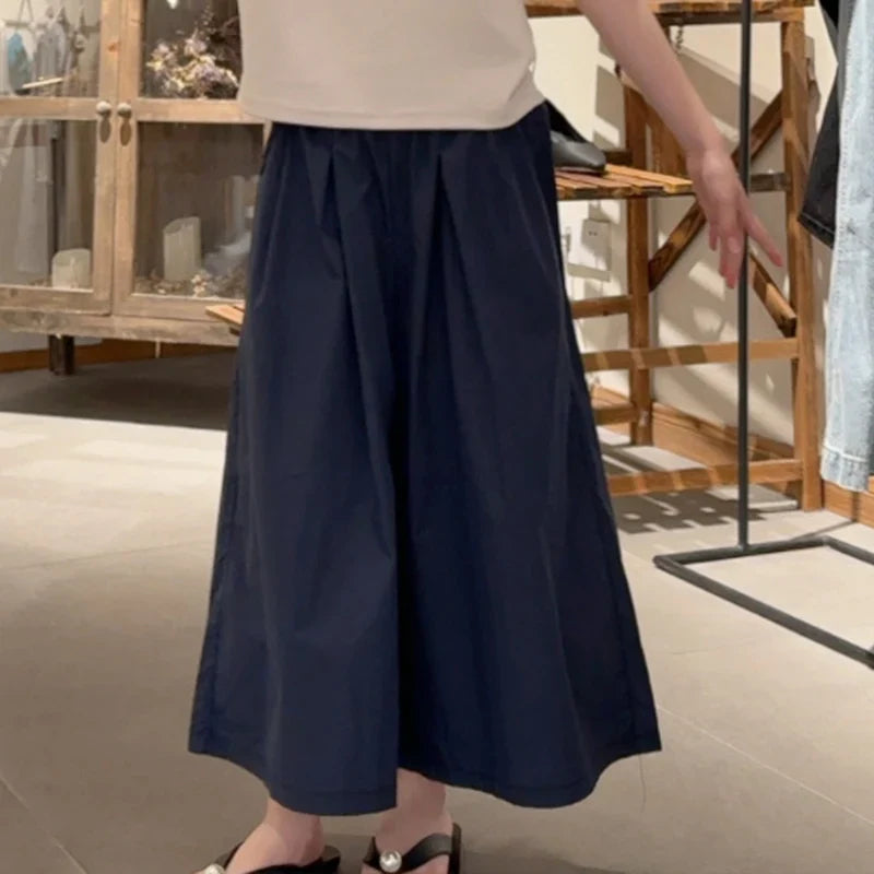 Girls Clothing Set Cartoon Cat Print T-shirt+Straight Through Pants 2Pcs Suit For 2-8 Years Kids Casual Outfit 2025 Summer New