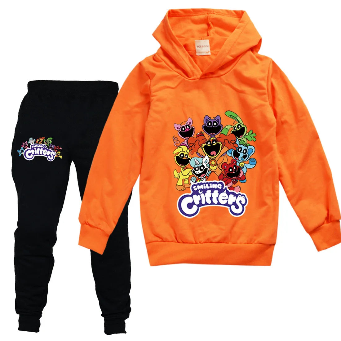 Kids Clothing Sets Boys Girls Cartoon Smiling Critters Costume Cat Nap Long Sleeve Hoodies and Pants Children Pullover Tracksuit