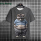 Cat Print T-shirts for Men Casual Short Sleeved Tee Oversized Mens Clothing Men's Funny T-shirt Animal Print Graphic T shirts