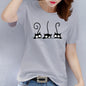 New women's clothing - Casual round-neck short-sleeved cat digital print fashionable casual women's T-shirt