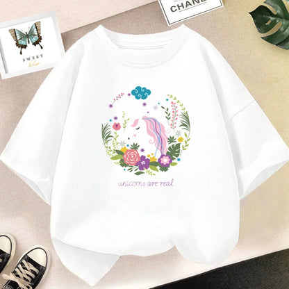 Kids Lovely Cat Pet Animal T Shirt Fashion Summer Girls Cute Casual Top Short Sleeve Tshirts Children Cartoon Graphic Tee