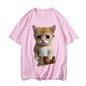 Cat Meme Graphic T Shirt for Men Clothing Funny Munchkin Kitty T-shirt Unisex Casual Children Tops Tee Shirts Cute Short Sleeve